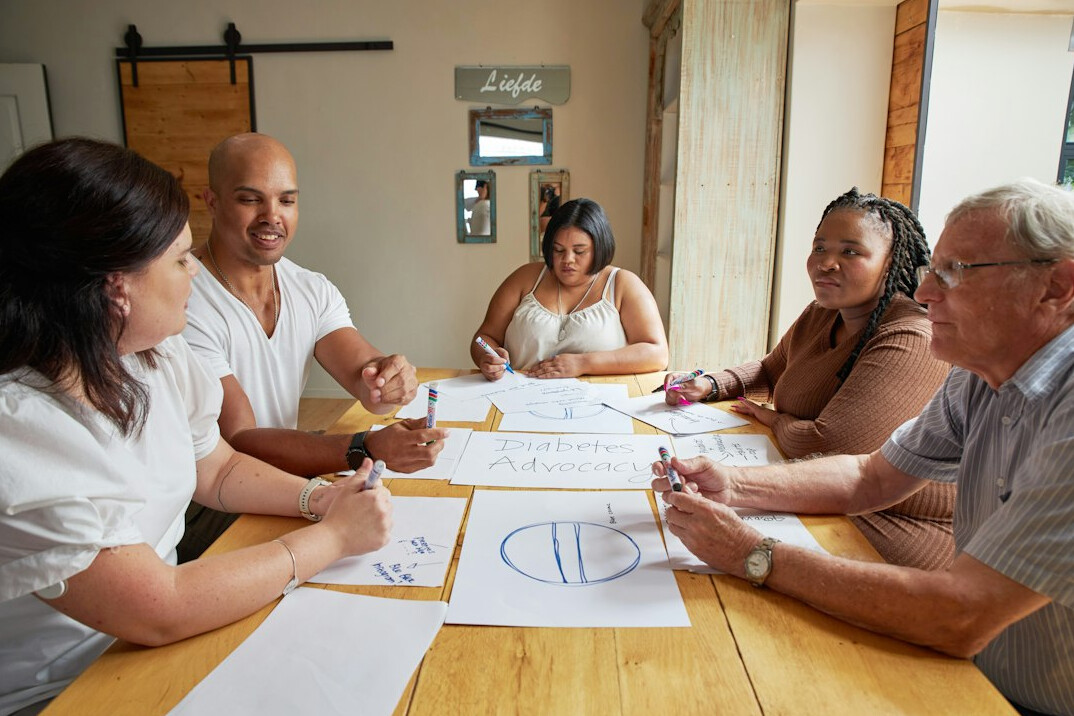 family signing health insurance