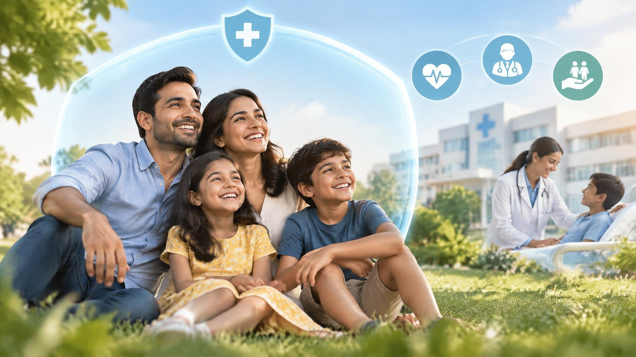 family enjoying life after insurance