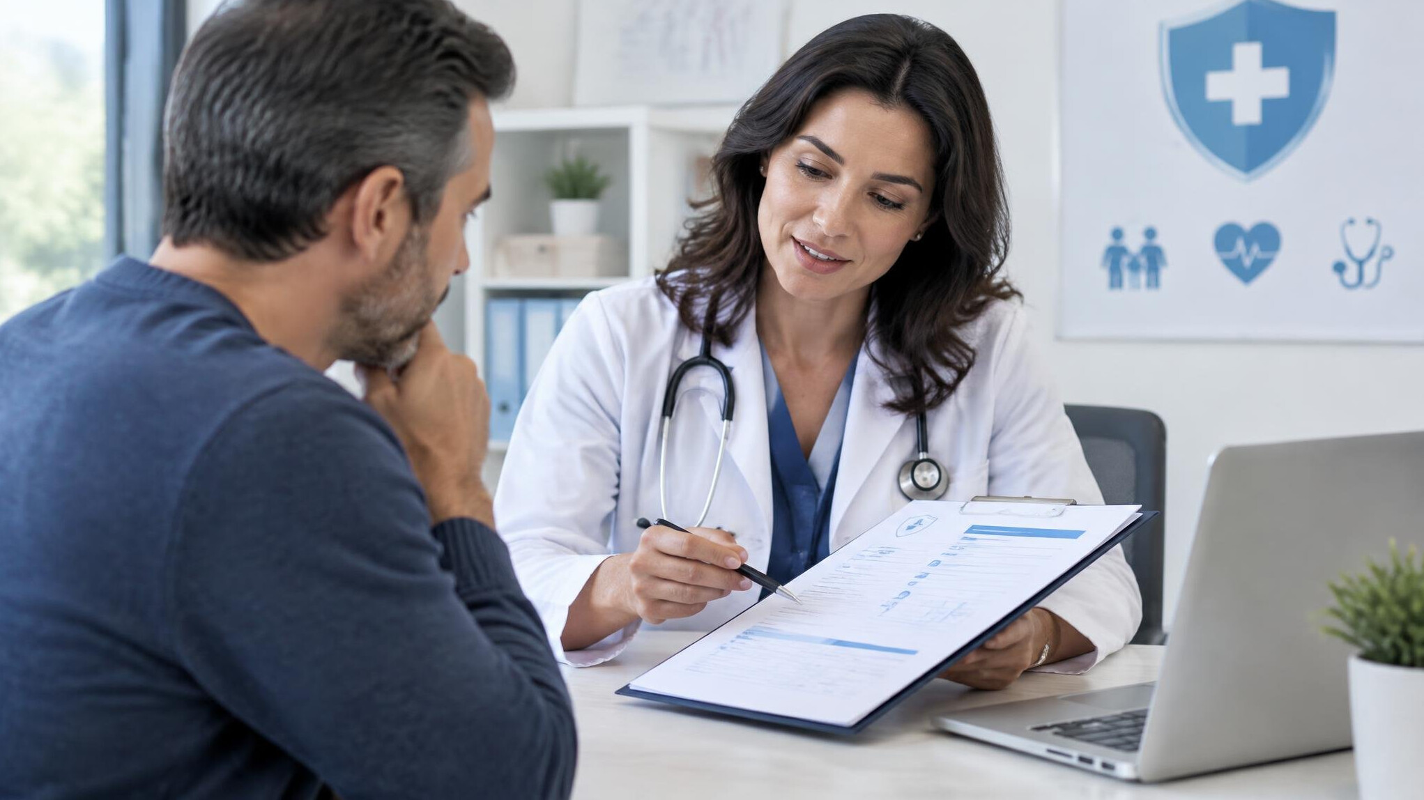 person reviewing insurance documents
