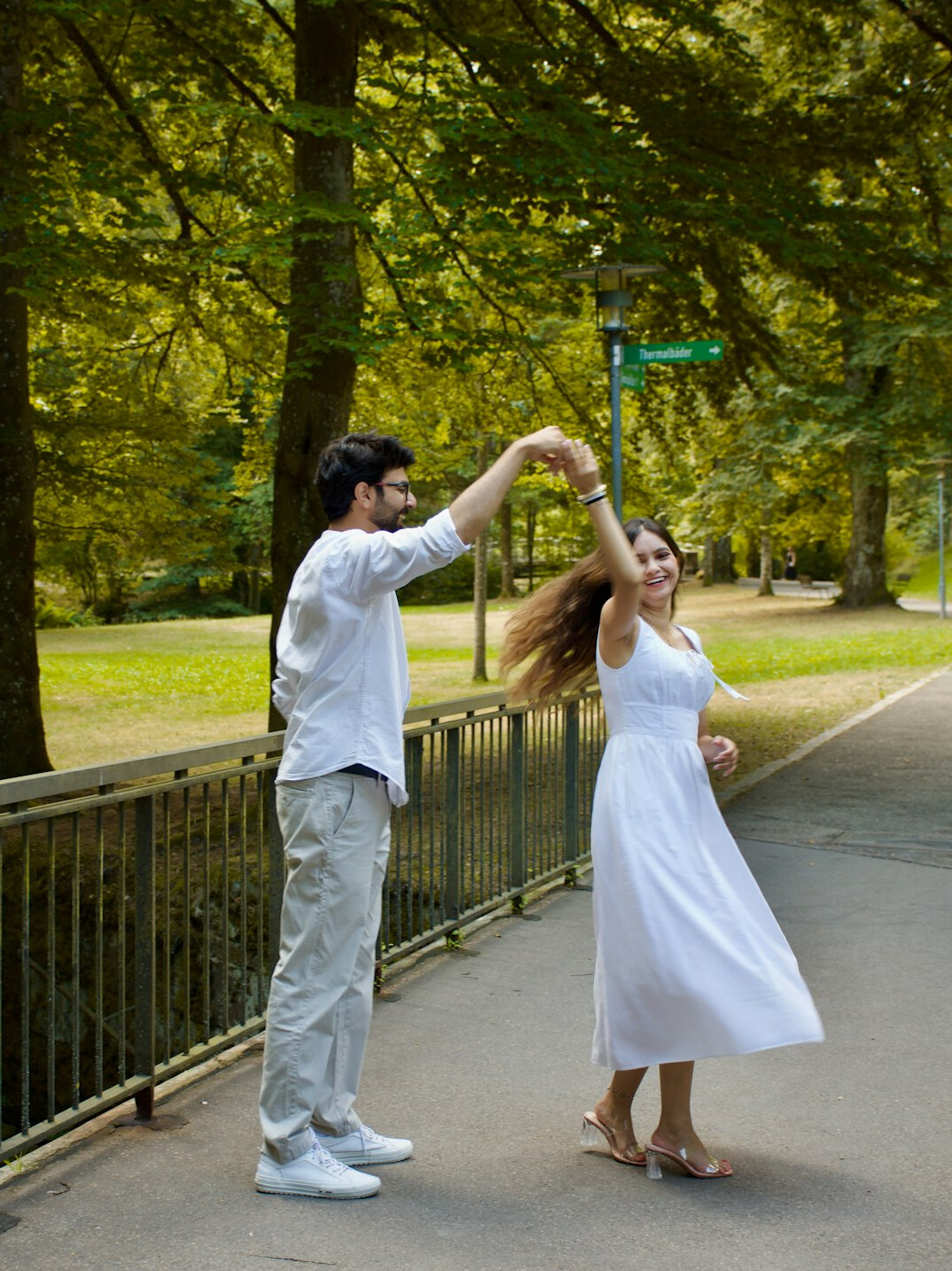 happy couple outdoors