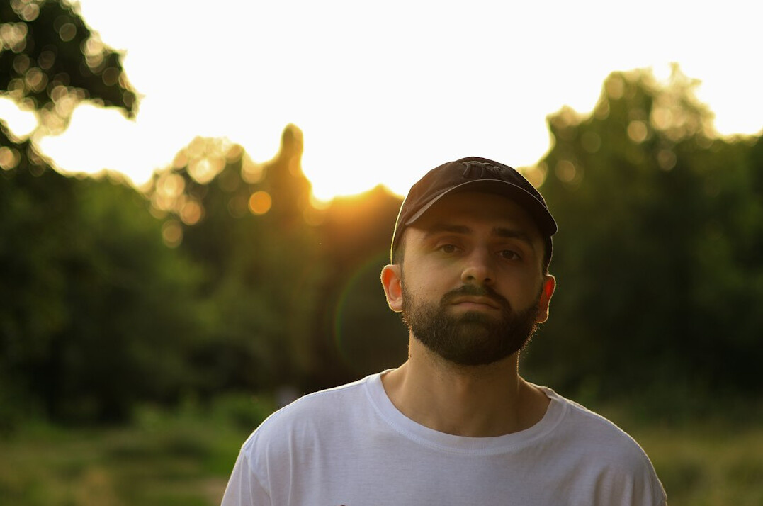 Portrait of a bearded man looking at the camera